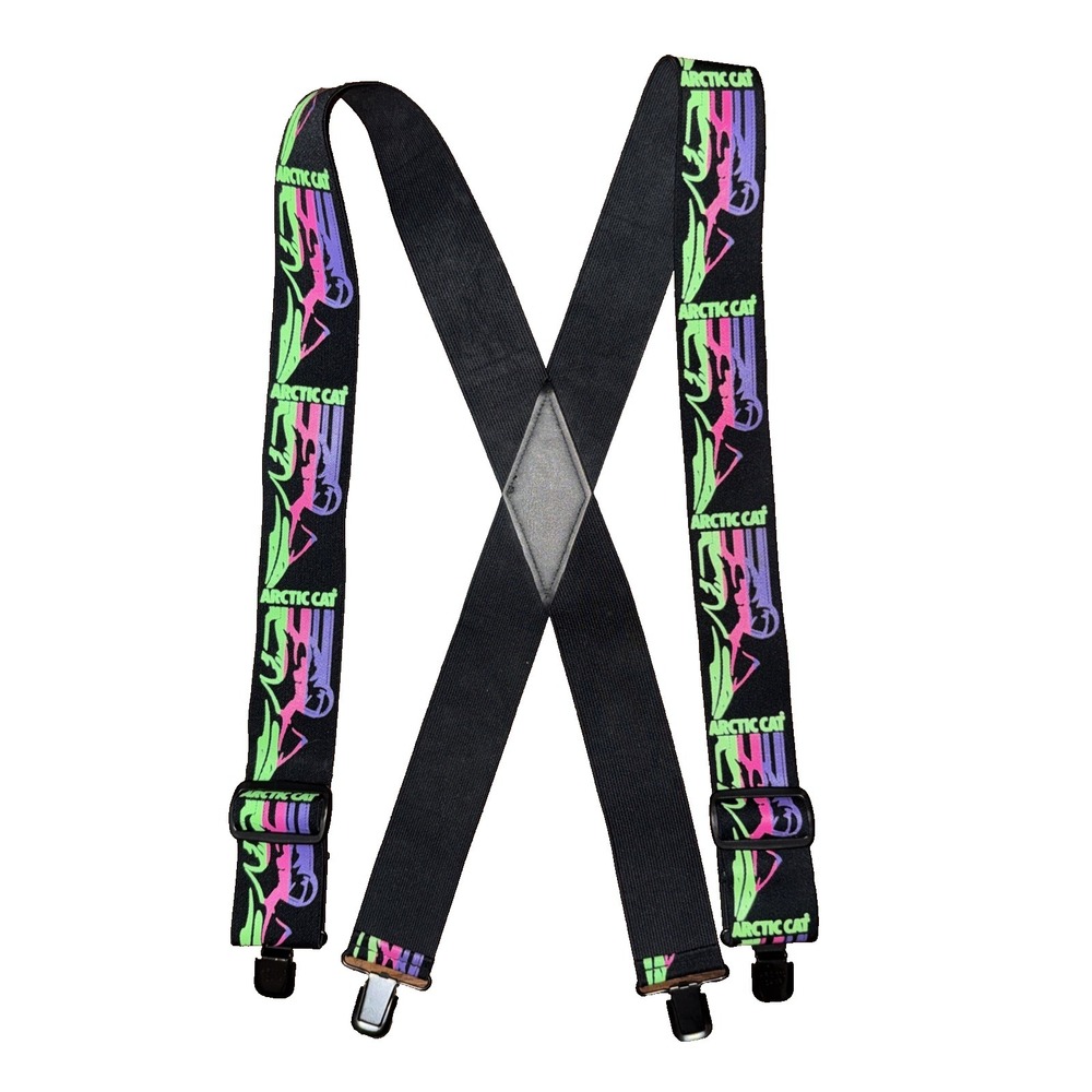 Vintage Arctic Cat Snowmobile Suspenders Unisex Retro Winter Gorp Ski Snow